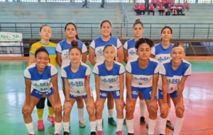 Futsal feminino, Delegação de Marília durante disputa dos Jogos Abertos da Juventude em Barretos.