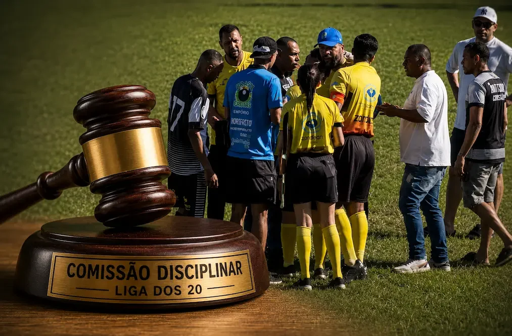 Integrantes e arbitragem durante partida da Copa SELJ em Marília.