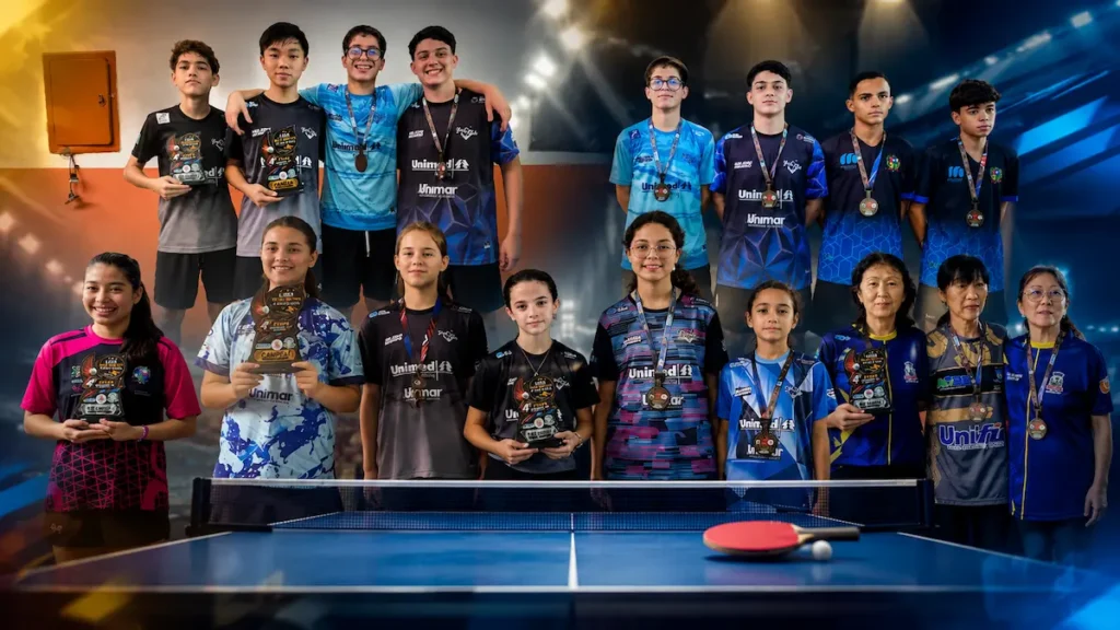 Equipe de tênis de mesa de Marília campeã geral da Liga Oeste em Ourinhos