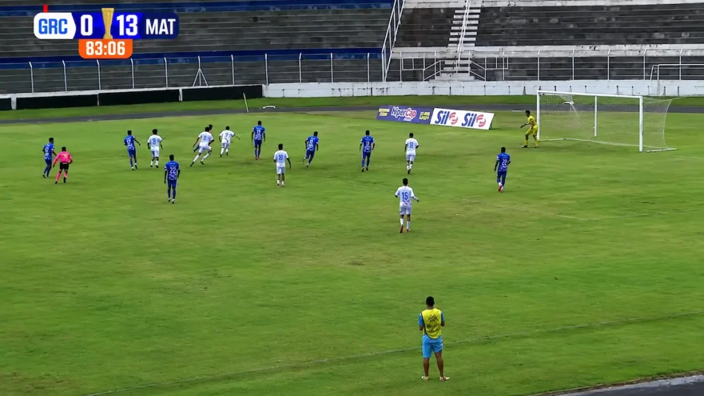 ogadores da Matonense durante goleada histórica por 13 a 0 sobre o Catanduvense