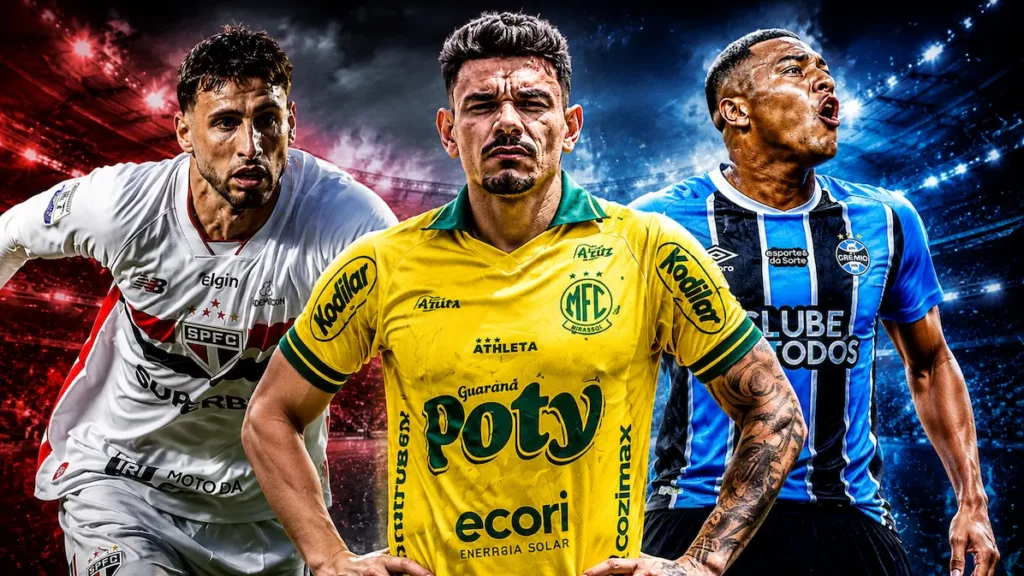 Montagem Caleri, Tiquinho Soares e Carlos Vinícius