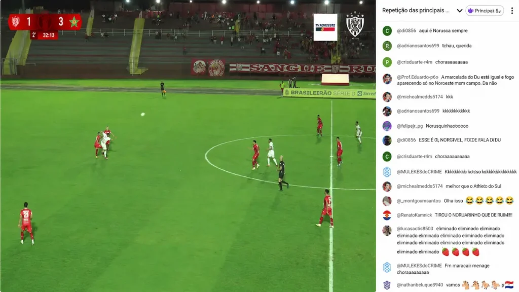 Torcida do MAC aparece em transmissão no fim do jogo e provoca eliminação do Noroeste na Série D. (Foto: Reprodução/You Tube).