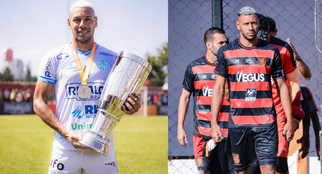 Lucas Silva durante as campanhas de acesso por Marília e Flamengo de Guarulhos.