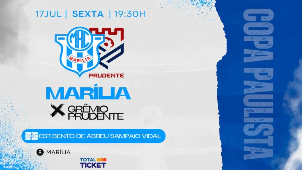 Ingressos para Marília x Grêmio Prudente já estão à venda para a estreia do MAC na Copa Paulista Rivalo 2026.
