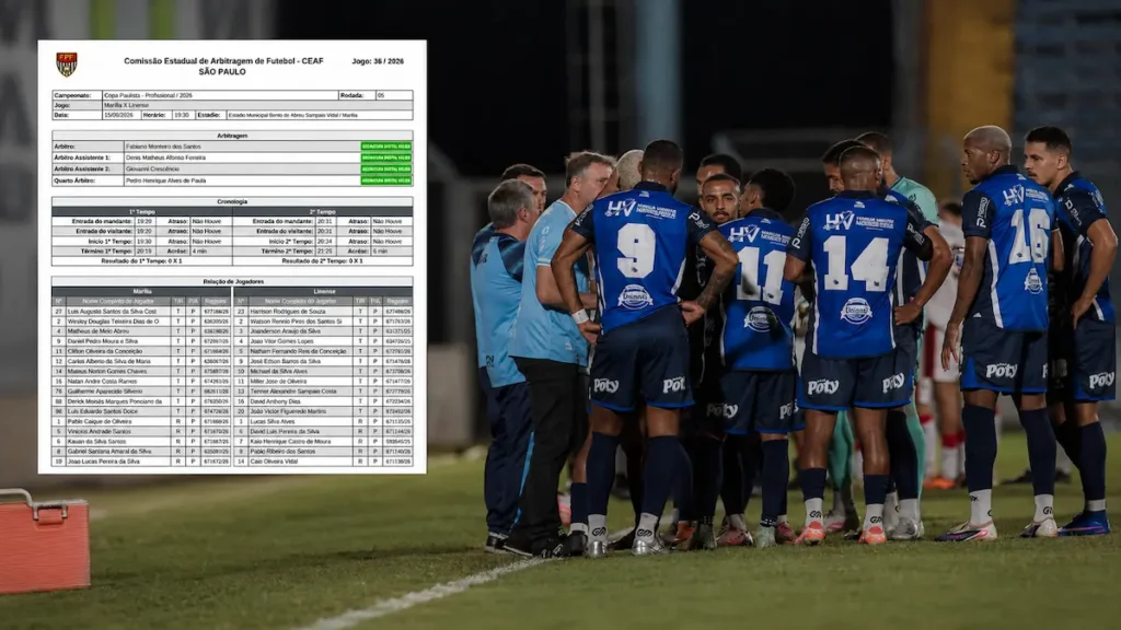 Súmula do Marília x Linense revela gol contra, expulsão, cartões, substituições e acréscimos no Abreuzão.
