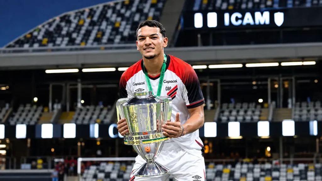 Bruno Gabriel é campeão mundial Sub-17 pelo Athletico-PR. Mariliense foi titular e marcou pênalti na decisão contra o Racing, na Espanha.