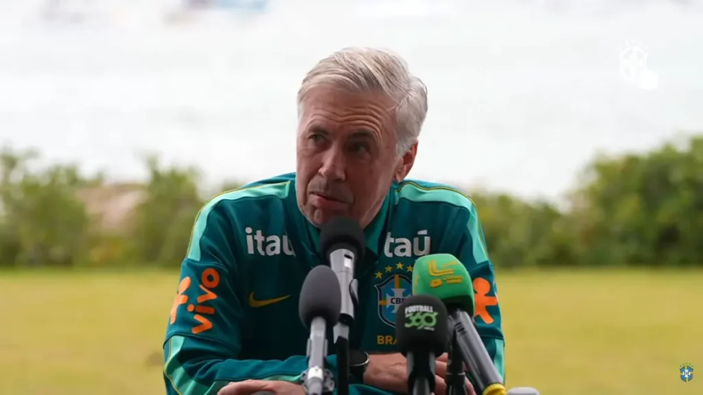 Carlo Ancelotti testa Matheuzinho e Vitor Reis no time titular do Brasil para amistoso contra a Austrália. Confira a escalação e onde assistir.