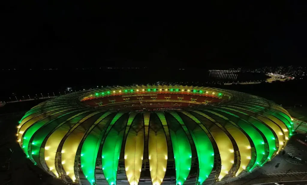 Vista panorâmica do estádio Beira-Rio, em Porto Alegre, que receberá pela primeira vez a Seleção Brasileira feminina.
